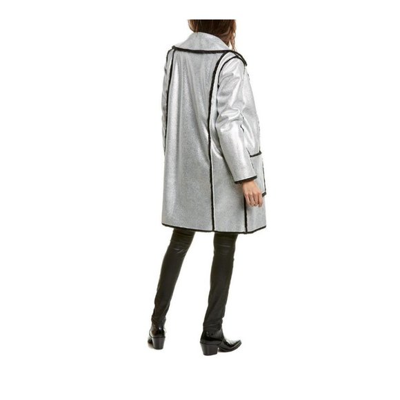 TORY BURCH Women's Metallic Esme Reversible Coat - Picture 2 of 11
